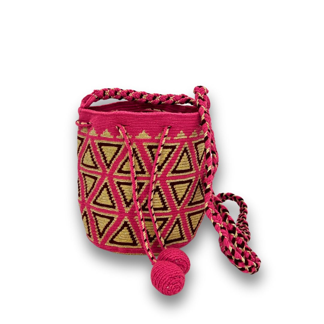 Original Pink Triangles Mini Me With Braided Strap